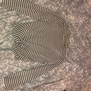 Small white striped crop top